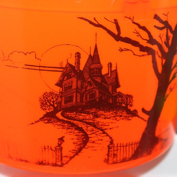 Vintage Shamrock Industries & Berrry Plastic Halloween Pumpkin Candy Pail Bucket - Picture 5 of 16